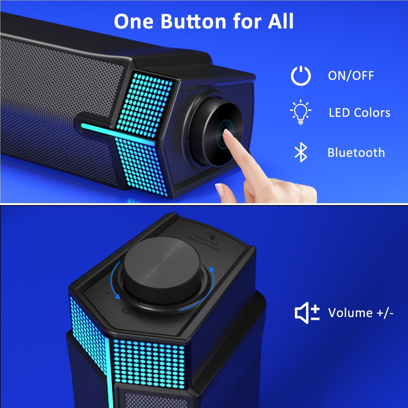 M20 Bluetooth Computer Speakers for PC Desktop Monitor, Gaming PC Sound Bar - Wi3