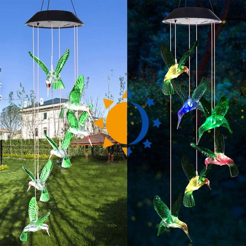 Wind Chime, Solar Hummingbird Wind Chimes Outdoor/Indoor,Birthday Gifts for Mom 2
