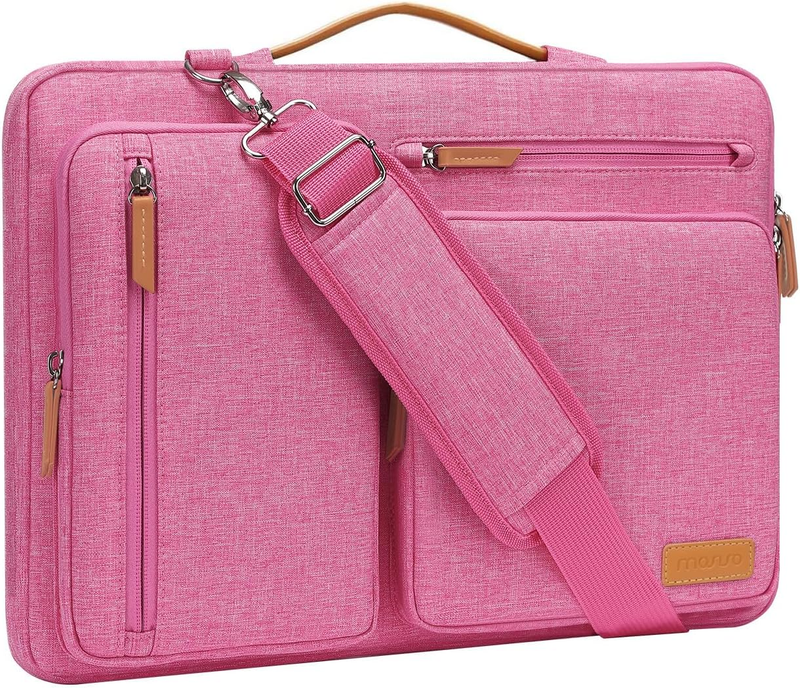15.6 Inch Laptop Shoulder Bag 360 Protective Messenger 4 Zipper Pockets9