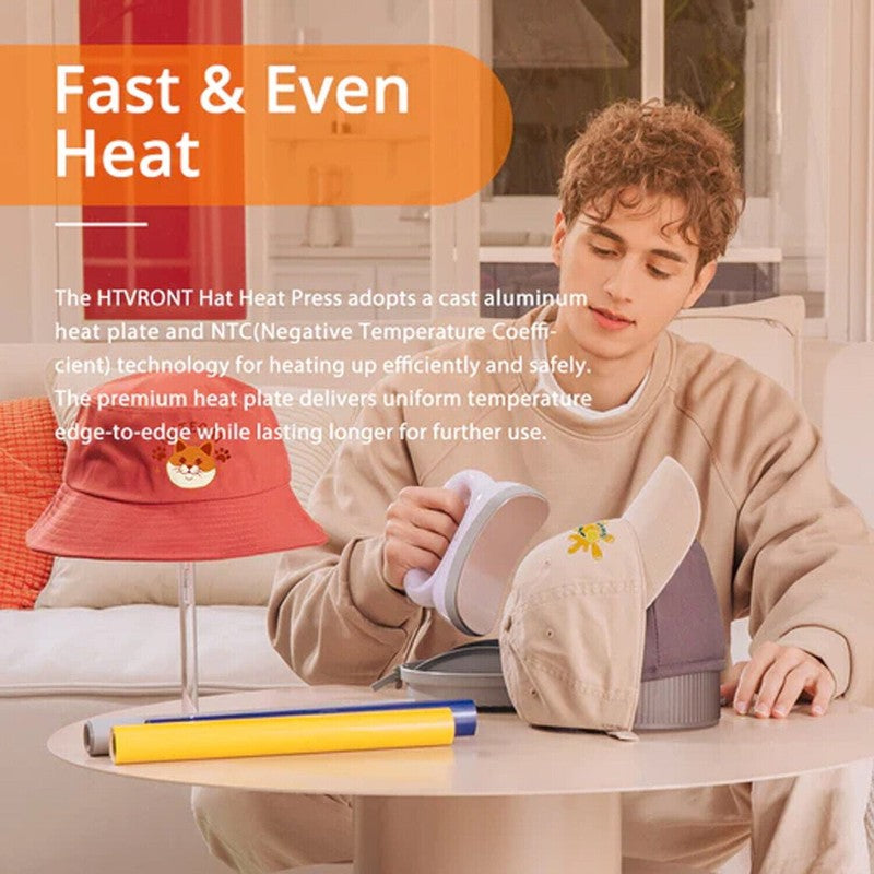 Hat Press, Heat Press Machine W/Lcd Multifunctional Design Cap Sublimation White3