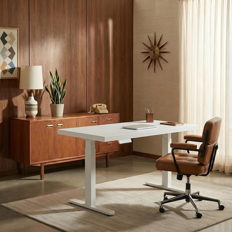 Electric Standing Desk 48in Adjustable Height Home Office Desk White11