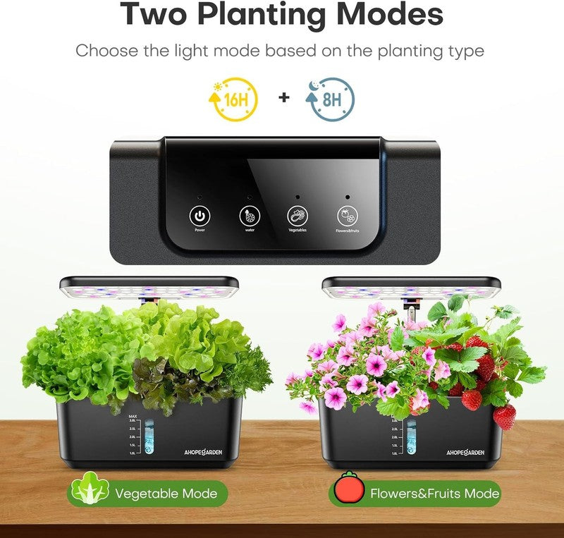 Indoor Garden Hydroponics Growing System: 10 Pods Plant Germination Kit Herb Veg4