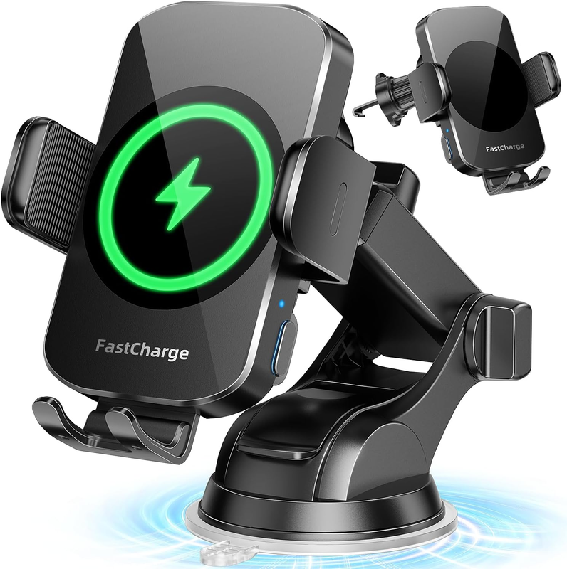 Wireless Car Charger 3 in 1 Fast Charging Phone Mount Auto Clamping Holder10