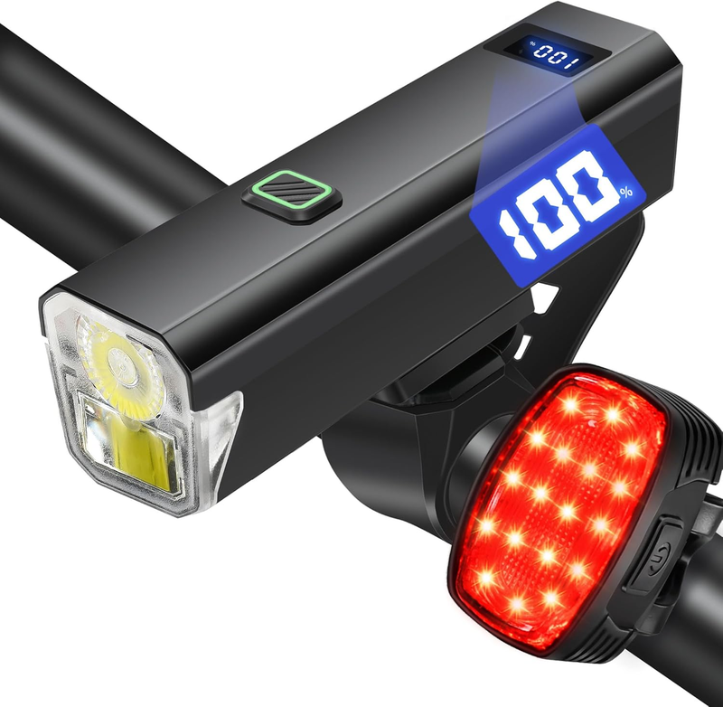 6000LM USB-C Rechargeable Bike Headlight & Tail Light Set 12+5 Modes Waterproof10