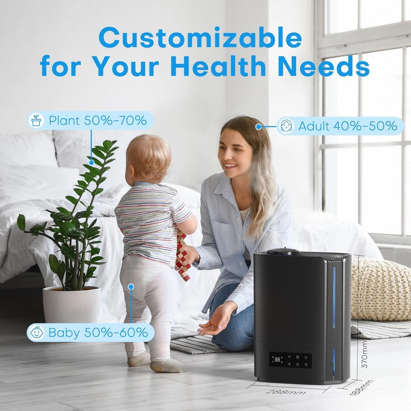 6L Cool Mist Humidifier Top Fill Smart Control Oil Diffuser Timer Black2