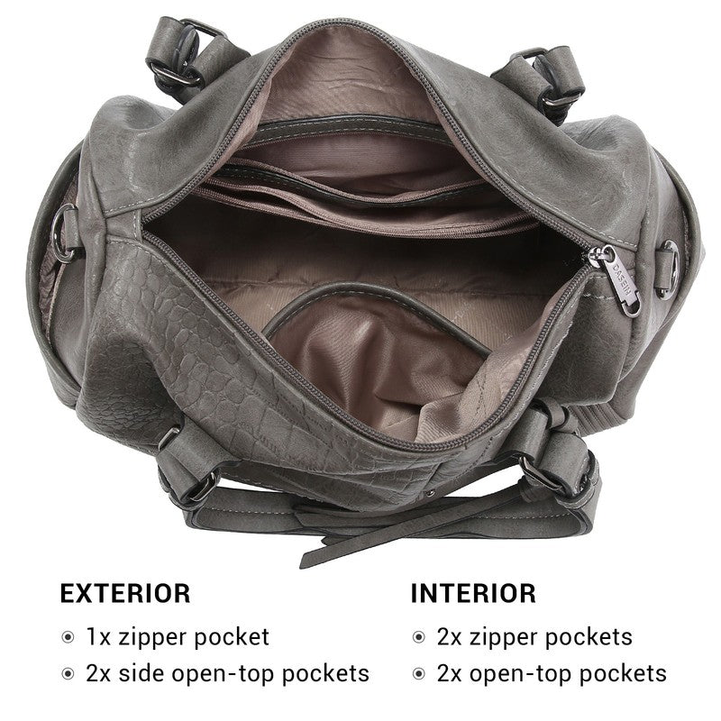 Women Soft Vegan Leather Barrel Bags Large Top Handle Totes Satchel Handbags Sho3