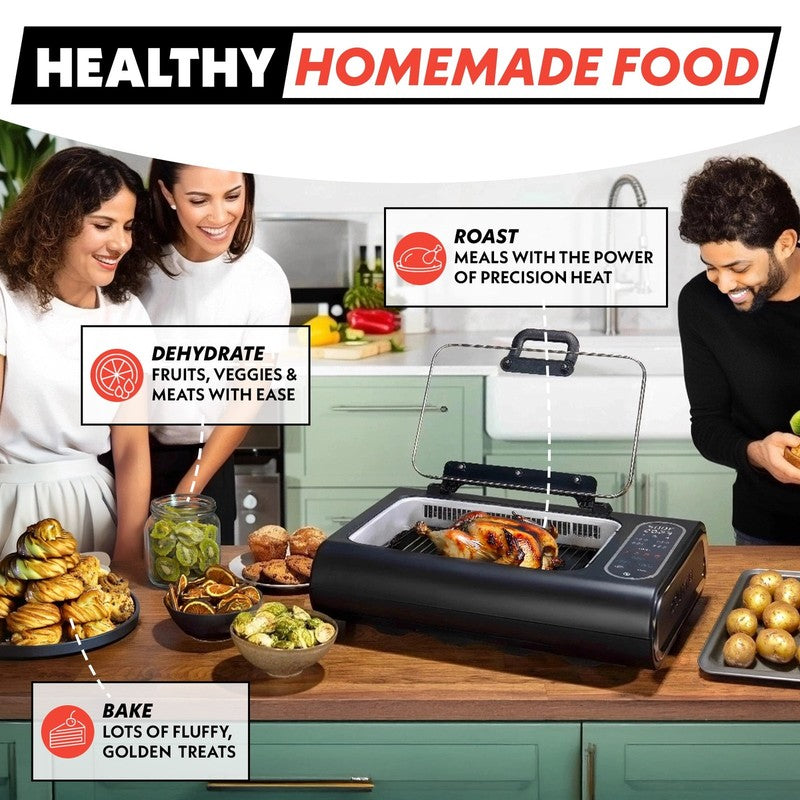 6 Qt Smokeless Indoor Grill & Air Fryer, 5 In 1 Foodstation, Black4