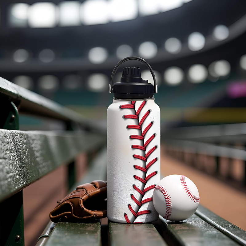 32oz Baseball Water Bottle Stainless Steel Vacuum Insulated Travel Tumbler3