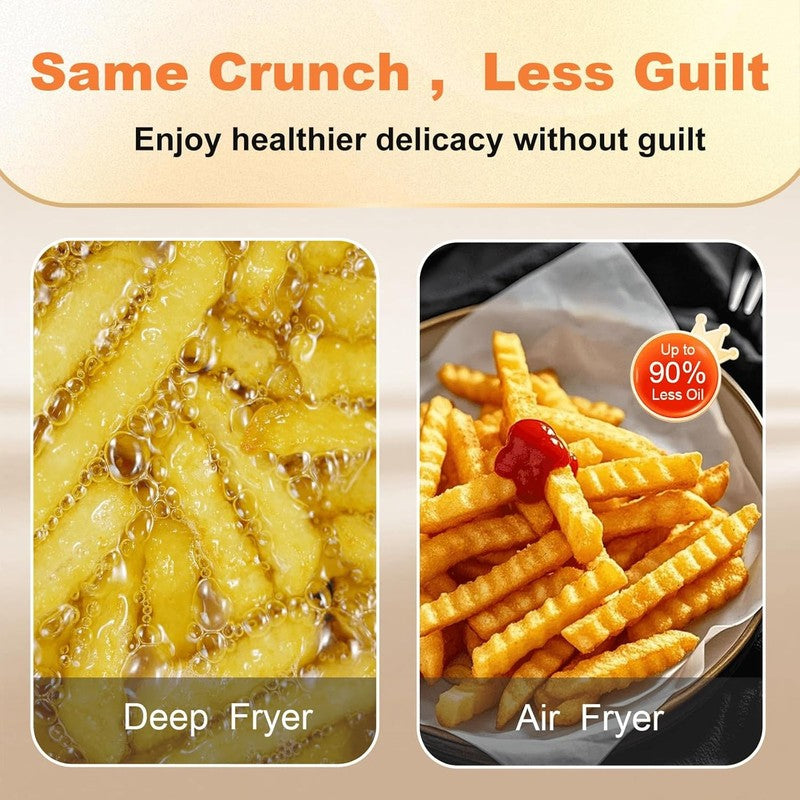 2.5QT Air Fryer, 6 Menus, Dual Knob, Nonstick, Oil-Free, for 1–2 People4