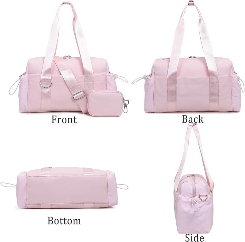 Everyday Mini Gym Bag Women 2.0 Tote Waterproof Travel Duffle Pink Coin Wallet7