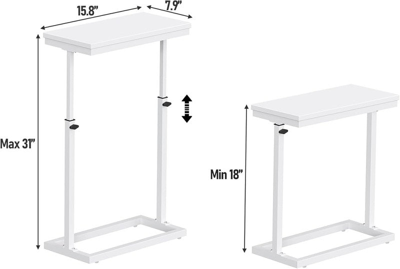 End Table Side Sofa Table Tall Couch Table White Living Room Bedroom2