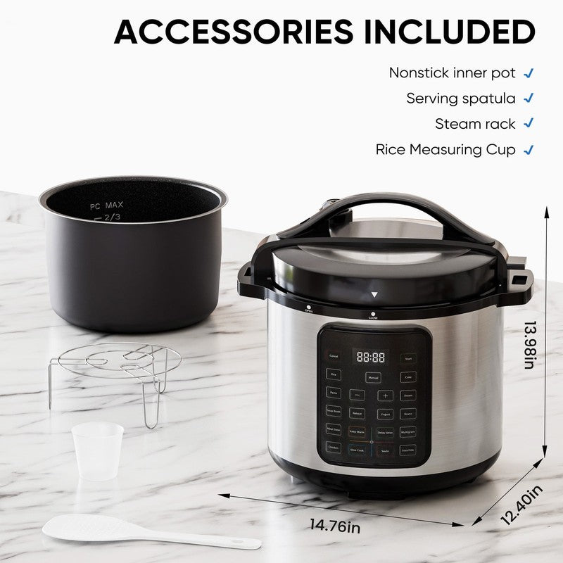 8Qt 7-in-1 Instant Electric Pressure Cooker Multi-Function Stainless Pot6