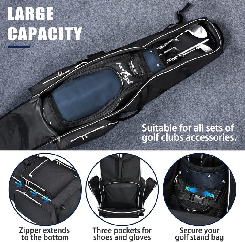 Golf Travel Bag with Wheels,Golf Travel Case for Airlines  Black3