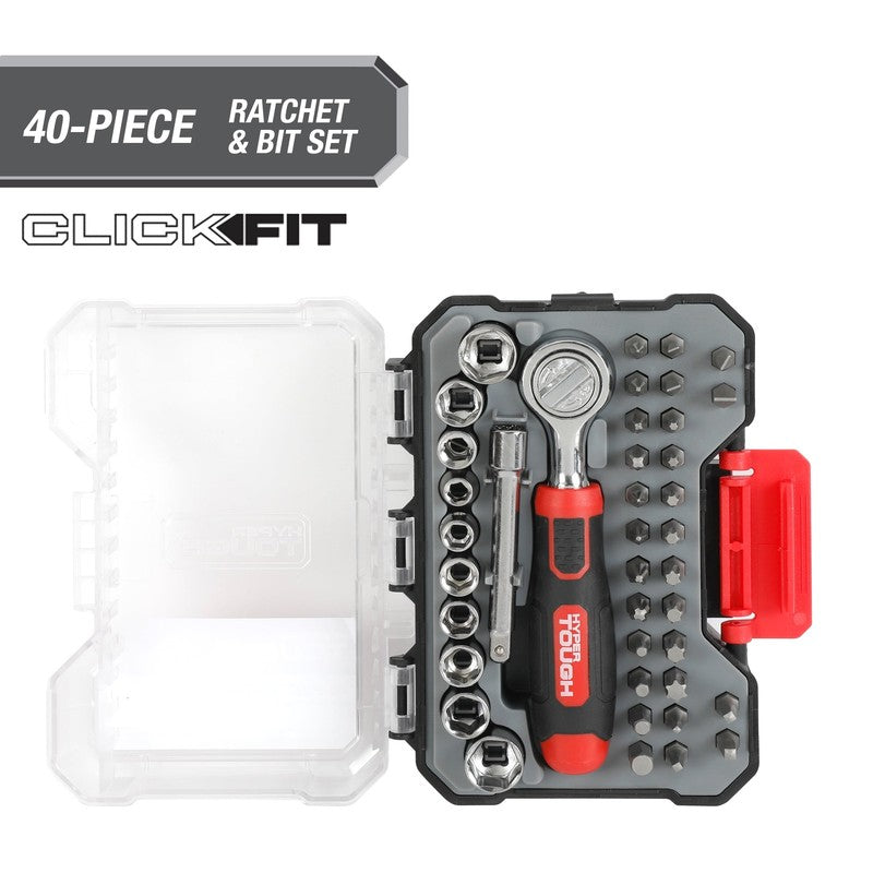 40 Piece Ratchet with Sockets and Bits in Click Fit Case9