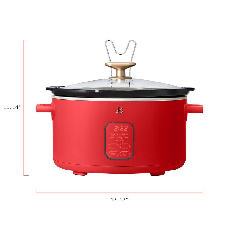 6 Qt Programmable Slow Cooker, Tomato Red by Drew Barrymore11