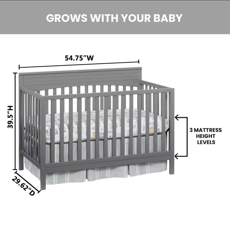 Harper 4-in-1 Convertible Crib Dove Gray GREENGUARD Gold Wooden8