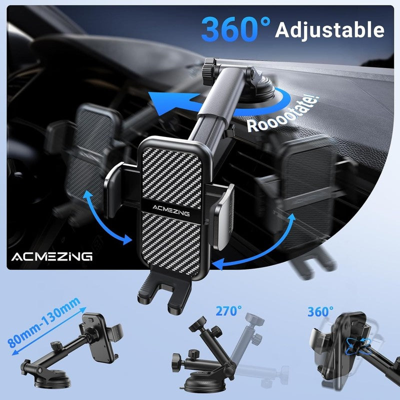 3 in 1 Car Phone Holder Mount 360° Adjustable Dashboard & Vent Cell Phone Holder4