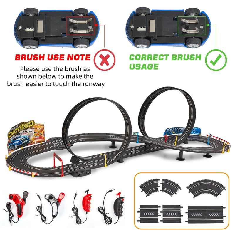 Slot Car Race Track Set for Kids, 20.3Ft Electric Race Car Track Set with 2 High7