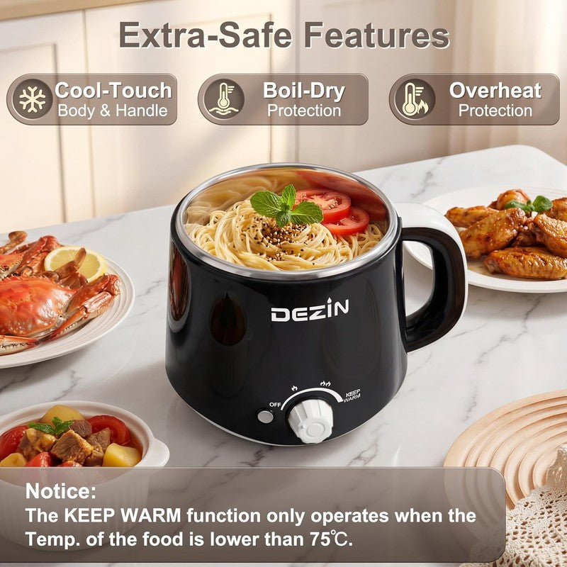 1.6L Electric Hot Pot with Steamer Stainless Steel Temp Control Keep Warm6