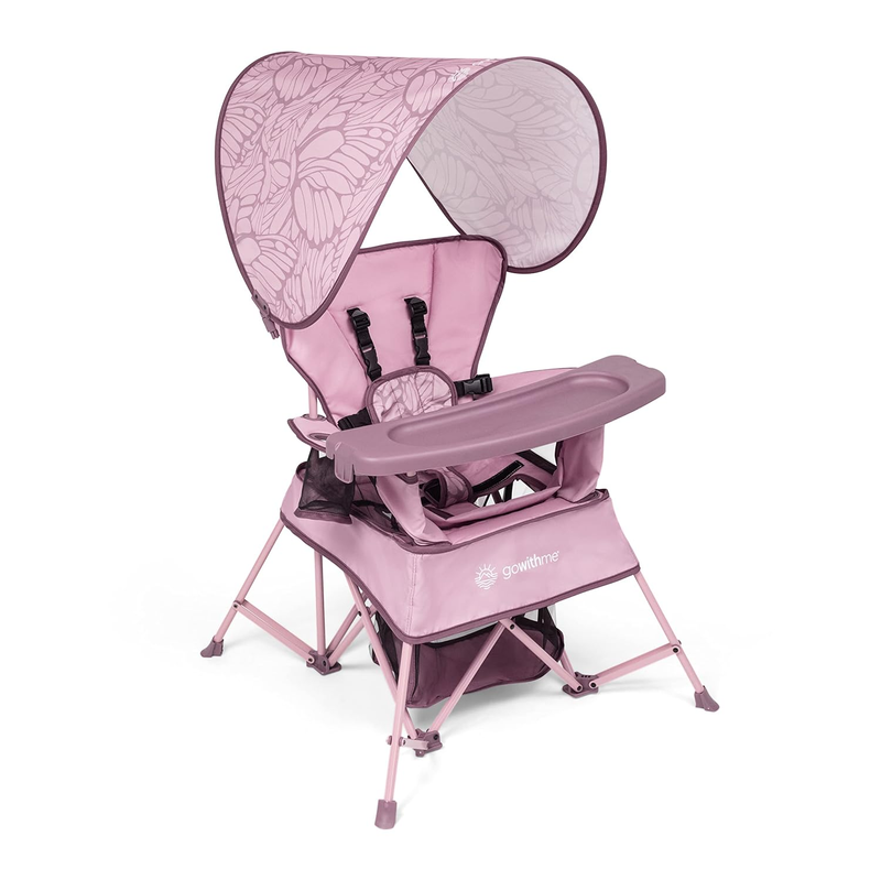 Go With Me Venture Portable High Chair Indoor Outdoor Sun Canopy Rose6