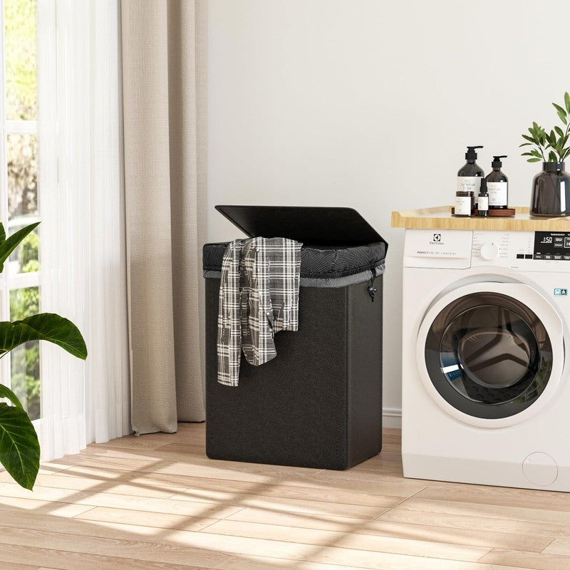 60L 2-in-1 Laundry Hamper Backpack with Lid, Waterproof Basket for College Dorm6