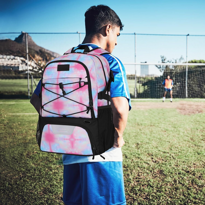 Soccer Basketball Backpack w/ Ball & Shoe Compartment Sports Travel Bag5
