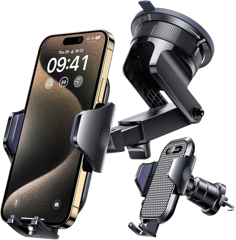 2025 Grade Car Phone Holder with Strong Suction & Clip for All Phones0