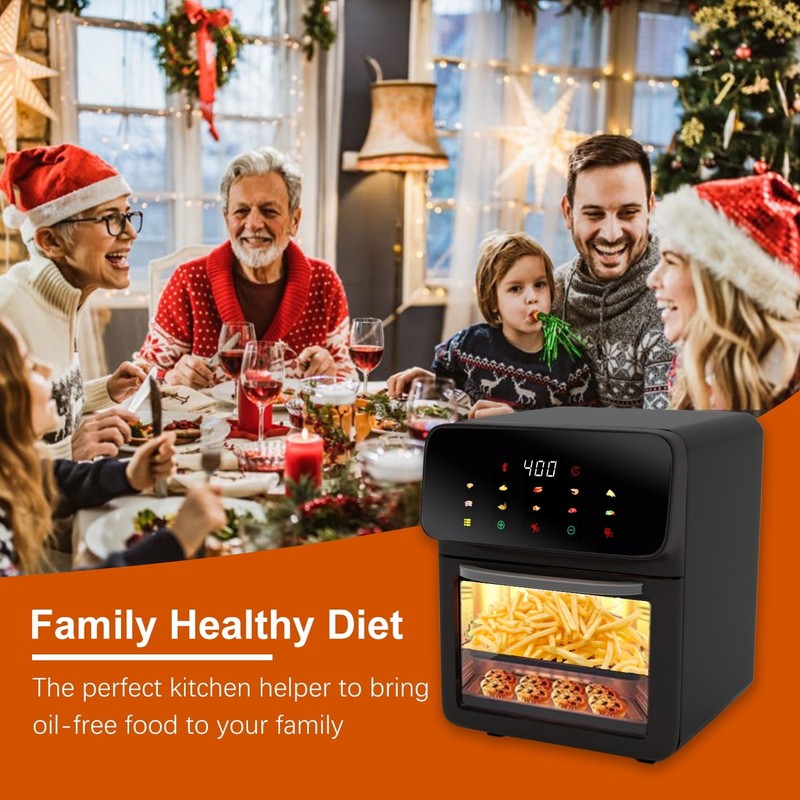 Air Fryer 12QT Convection Oven with 10-In-1 Multi Function, Visible Window and T3
