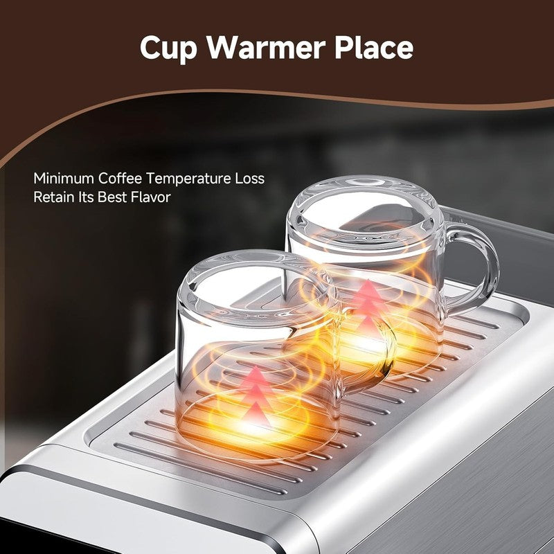 20 Bar Espresso Machine LED Touch Screen 41oz Compact Home & Office6