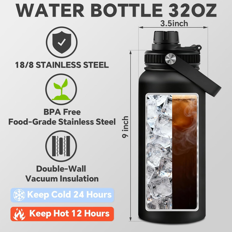 32oz Baseball Water Bottle Stainless Steel Vacuum Insulated Travel Tumbler8