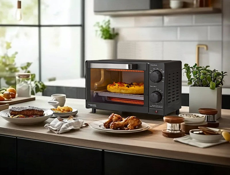 4-Slice Countertop Toaster Oven with Bake Pan & Rack, 3 Settings, Black1
