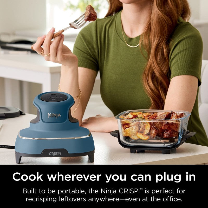 Crispi 3-in-1 Portable Air Fryer, 4QT & 5 Cup, Denim Blue FN100ND9