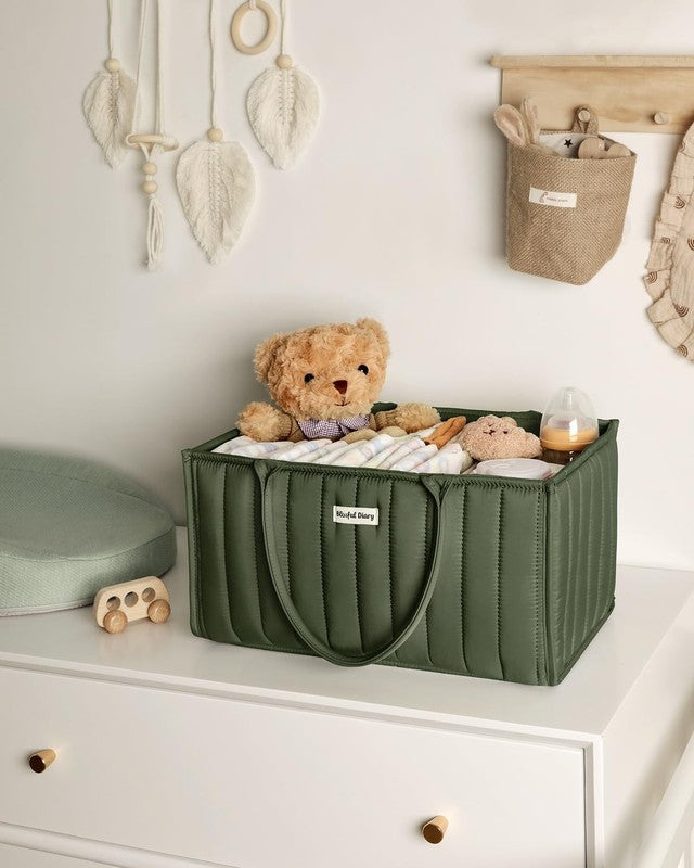 Baby Diaper Caddy Organizer Storage Basket Newborn Essentials Green6