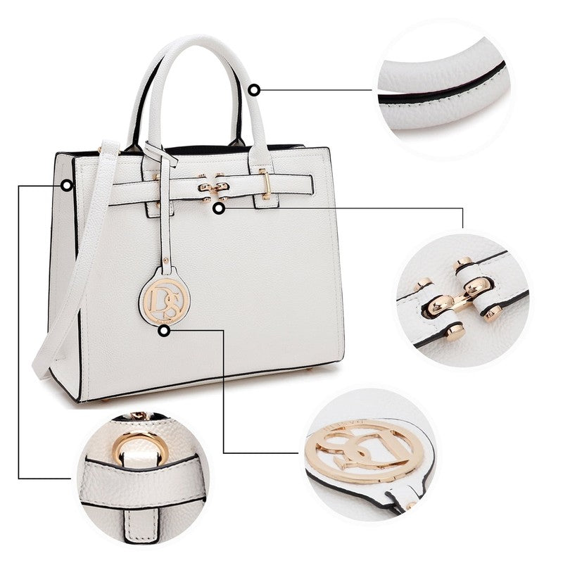 Women Satchel Handbag Top Handle Work Tote Shoulder Bag with Long Strap7