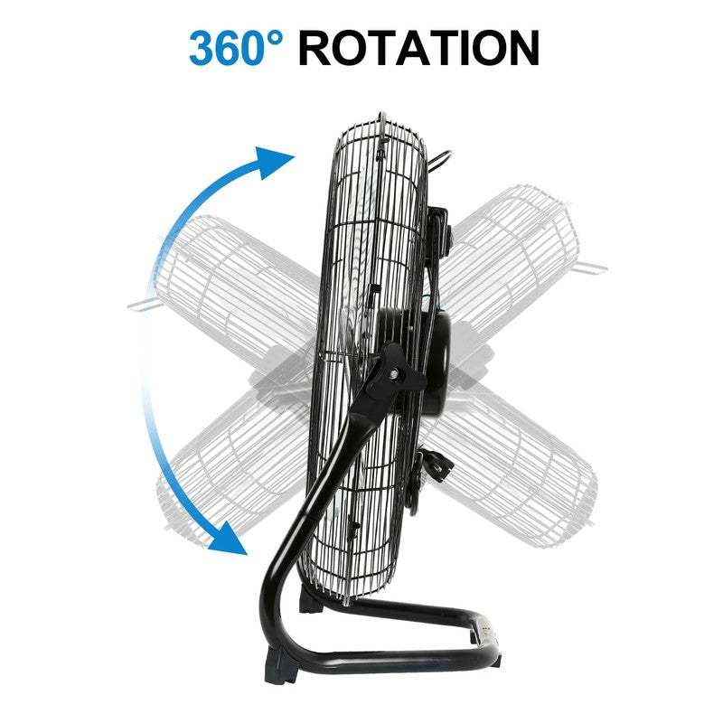 20in High Velocity Floor Fan 3 Speed 4650CFM Industrial Metal Shop Fan Wall Moun4