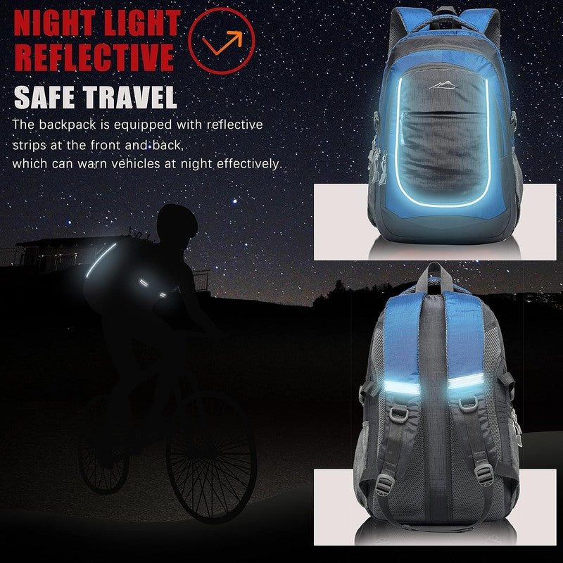 15.6" Laptop Backpack College Travel Business Hiking Multi-Compartment Blue3
