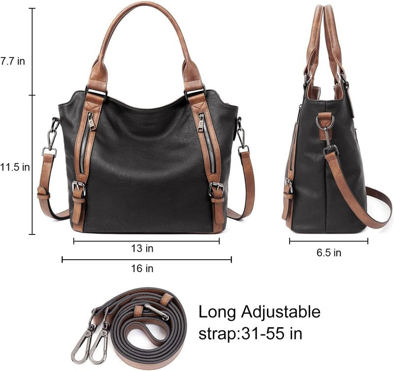 Large Women’s Hobo Bag Tote Purse w/ Multiple Pockets & Adjustable Strap2