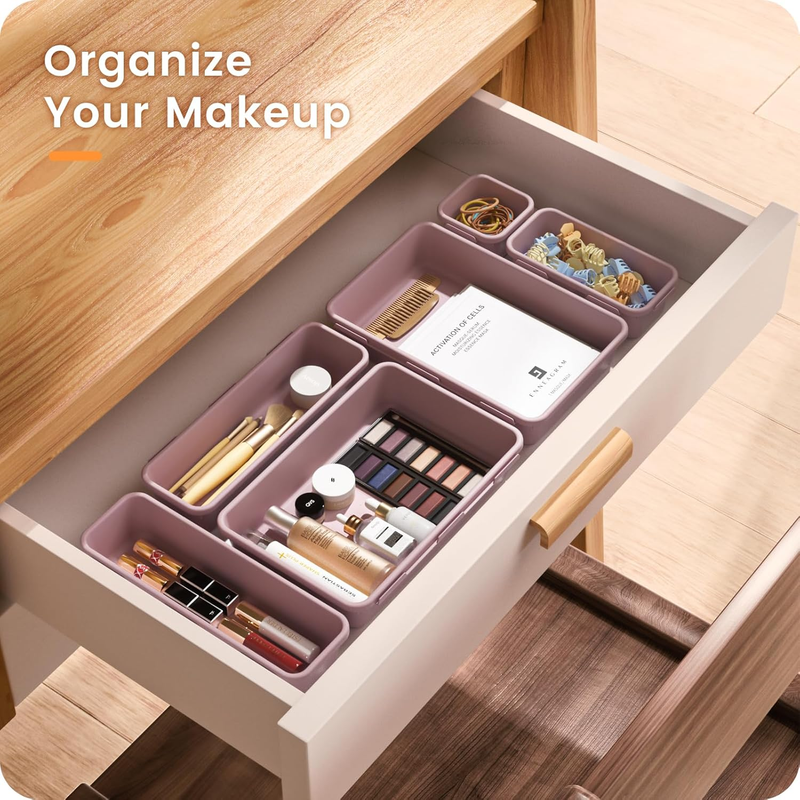 Drawer Organizer Makeup Storage 5 Size Holds 177 Items Lilac2