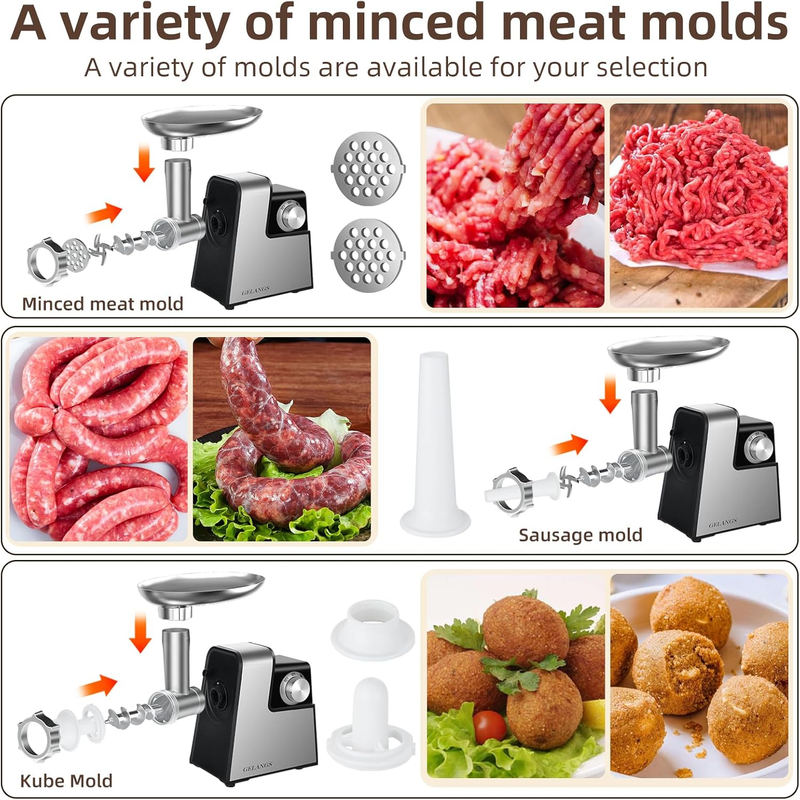 Electric Meat Grinder，350W(2800W Max) Sausage Stuffer Maker with Sausage Stuffer2