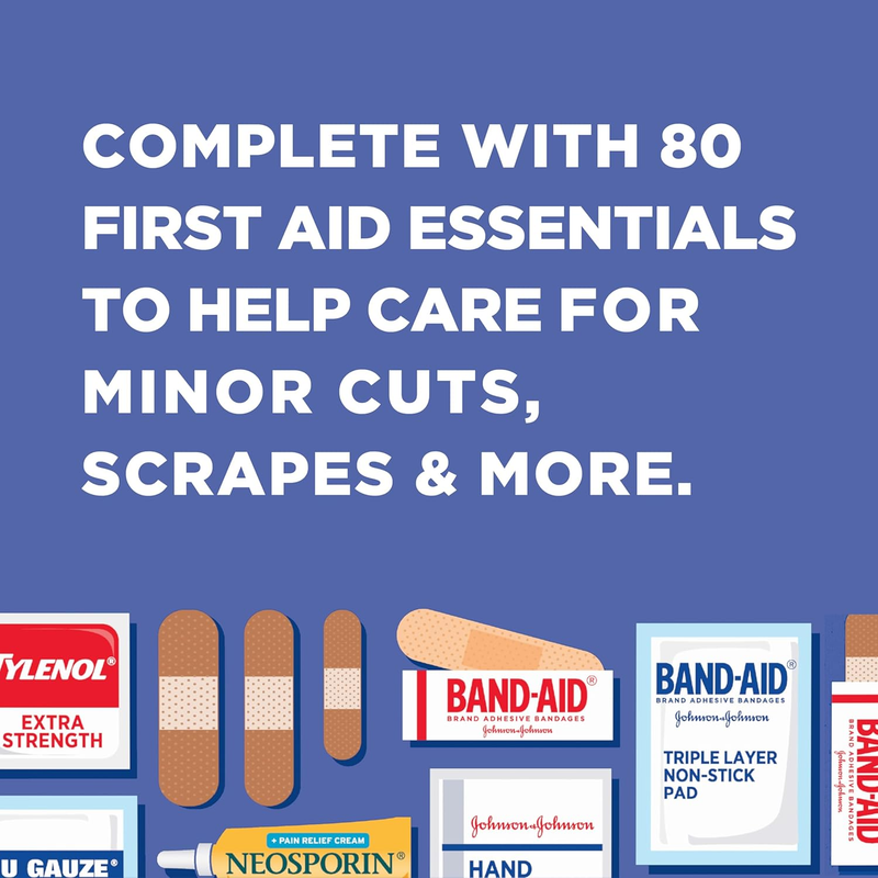 BAND AID Travel Ready First Aid Kit 80 Piece Home Car Camping Emergency6
