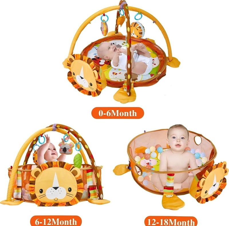 3 in 1 Baby Gym Play Mat Activity Ocean Ball Sensory Toys Gift 0 36M4