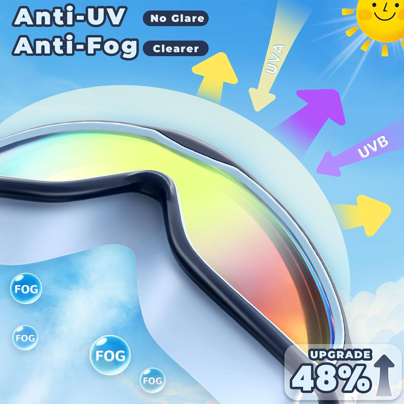 2 Pack Youth Swim Goggles Boys Girls Anti Fog UV Pool Swim Gear4