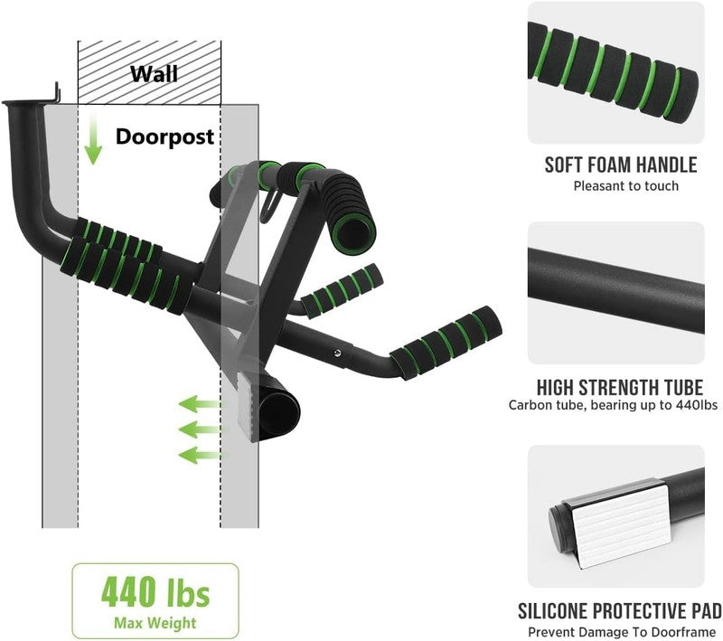 2025 Upgrade Multi Grip Pull up Bar with Smart Hooks, Heavy Duty Home Gym Bar2