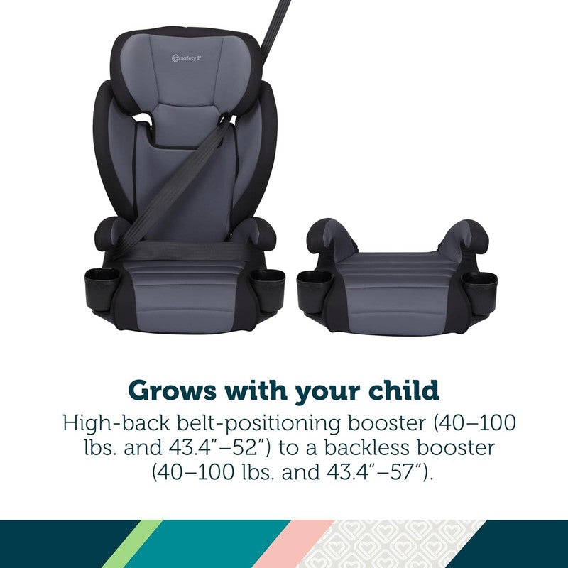Grow & Go 2‑in‑1 High‑Back to Backless Booster Car Seat Black Sand1
