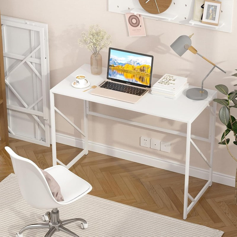 39.4" Folding Desk Writing Computer Desk Home Office Foldable Table1
