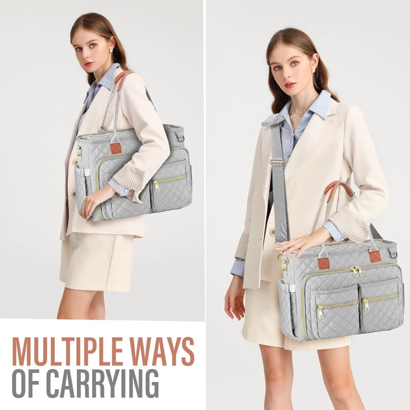 Large Capacity Womens Work Bag Multi-Functional Teacher Tote Bag with Laptop Com3