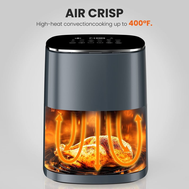 6Qt Air Fryer | Compact & Large, 400°F Multifunctional Electric Cooker, Grey8