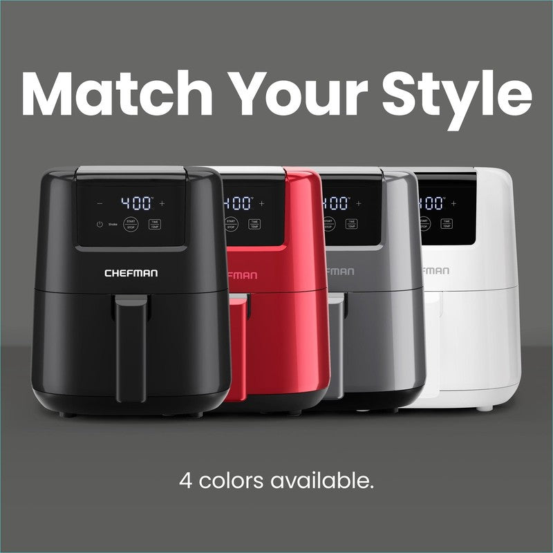 2 Qt Compact Air Fryer W/ Digital Display and Shake Reminder - White4