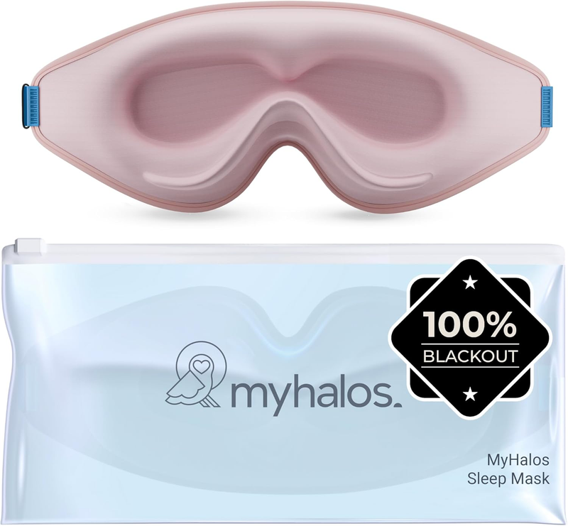 3D Blackout Sleep Mask Memory Foam Eye Mask for Side Sleepers Peach Orange0