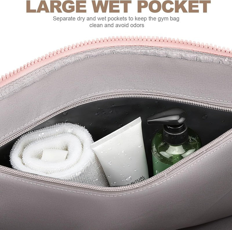 Gym Bag Women Duffle Weekender Travel Tote Wet Pocket Sports Dance Pink4
